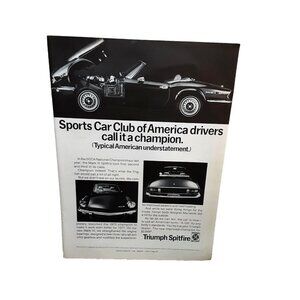 1971 Triumph Spitfire Sports Car Original Print Ad 70s